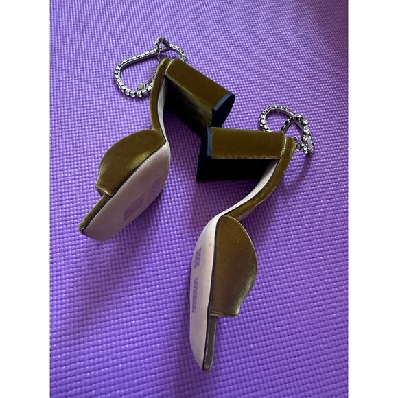 $1125 Jimmy Choo crystal embellished velvet sandals Saeda 85 NEW Size 37 READ - Picture 3 of 9